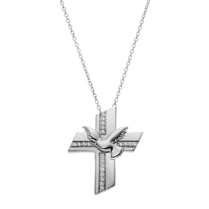 Sentimental Expressions Sterling Silver Cubic Zirconia Confirmation Blessing Necklace, Women's, Size: 18, White