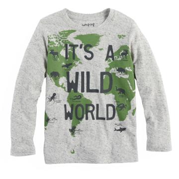 Boys 4-10 Jumping Beans&reg; It's A Wild World Continents Graphic Tee, Size: 6, Light Grey