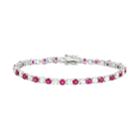 Sterling Silver Lab-created Ruby & White Sapphire Tennis Bracelet, Women's, Size: 7.5, Red