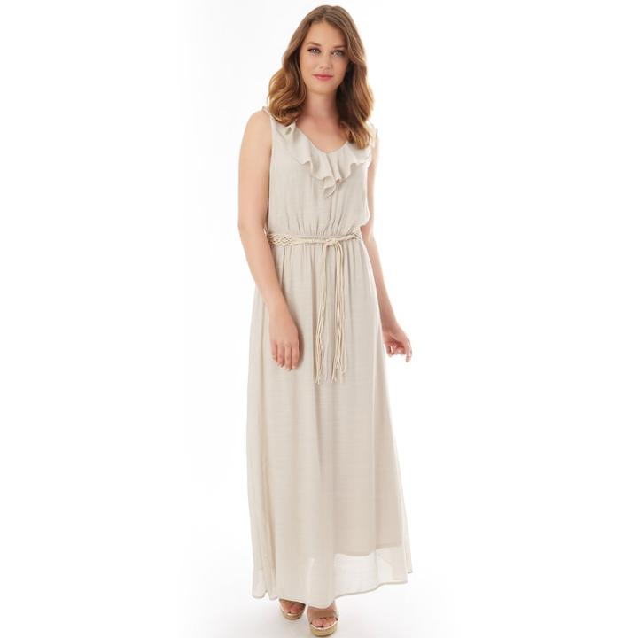 Women's Apt. 9&reg; Gauzy Ruffle Maxi Dress, Size: Large, Lt Beige