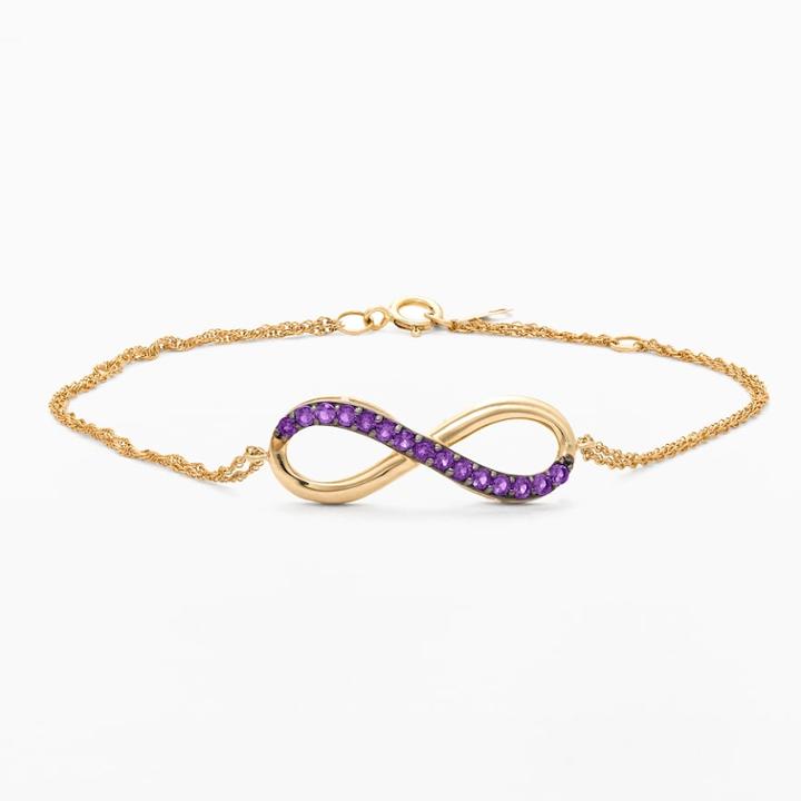 Yellora Amethyst Infinity Bracelet, Women's, Size: 7.25, Purple