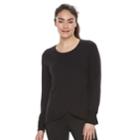 Women's Tek Gear&reg; Tulip Hem Long Sleeve Top, Size: Large, Black