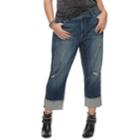 Plus Size Jennifer Lopez Ripped Boyfriend Jeans, Women's, Size: 20 W, Dark Blue