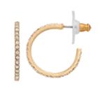 Simply Vera Vera Wang Gold Tone Simulated Crystal Hoop Earrings, Women's