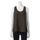 Juniors' My Michelle Zipper Accent Tank Top, Teens, Size: Medium, Dark Green