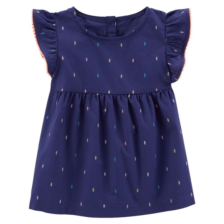 Girls' 4-8 Carter's Flutter Sleeve Tunic Top, Size: 6-6x, Blue