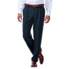 Men's Haggar Eclo Stria Classic-fit Pleated Dress Pants, Size: 38x30, Blue (navy)