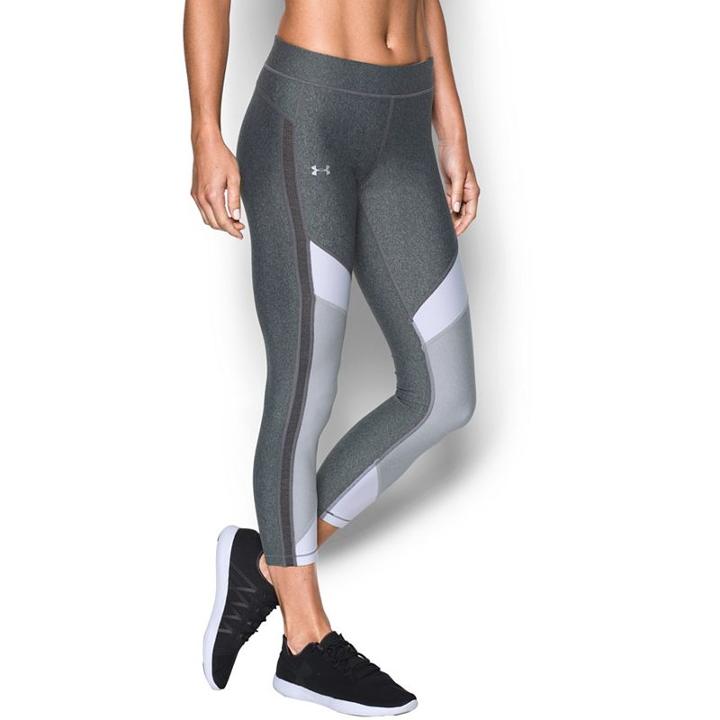 Women's Under Armour Heatgear Color Block Ankle Crop Leggings, Size: Xl, Grey Other