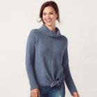 Women's Lc Lauren Conrad Turtleneck Knot Sweater, Size: Medium, Med Grey