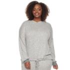 Plus Size Sonoma Goods For Life&trade; Drawstring Hem Hoodie, Women's, Size: 3xl, Light Grey