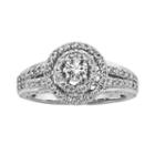 14k White Gold 3/4-ct. T.w. Round-cut Igl Certified Halo Wedding Ring, Women's, Size: 9