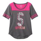 Girls 7-16 & Plus Size So&reg; Sequin Graphic Varsity Tee, Girl's, Size: 14 1/2, Light Grey