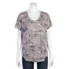 Juniors' Plus Size Grayson Threads Relaxed Burnout Tee, Teens, Size: 1xl, Gray Camo