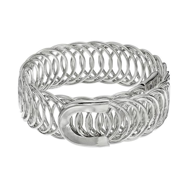 Circle Link Coil Bracelet, Women's, Silver