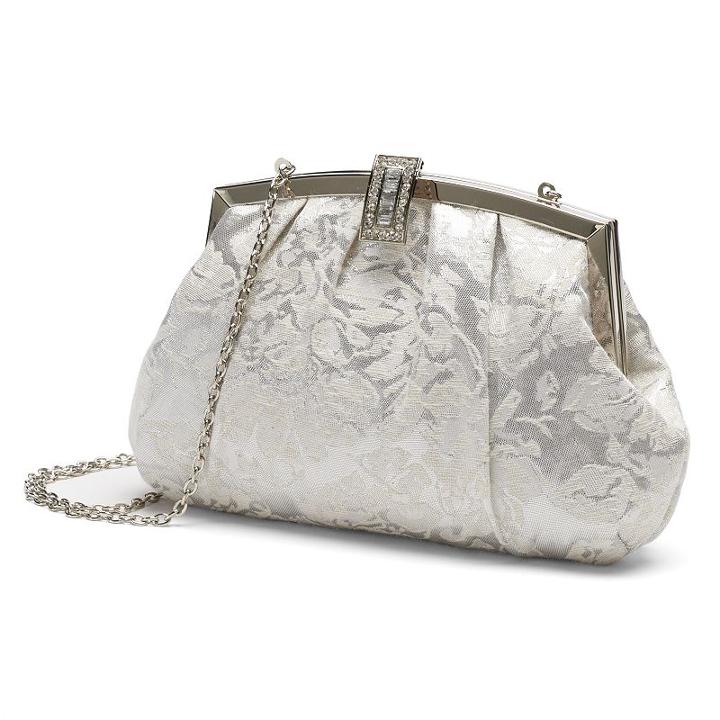 Lenore By La Regale Floral Jacquard Clutch, Women's, Silver