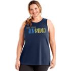 Plus Size Just My Size Graphic Muscle Tank, Women's, Size: 3xl, Blue (navy)