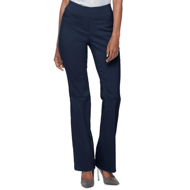 Women's Apt. 9&reg; Brynn Pull-on Bootcut Dress Pants, Size: 10, Dark Blue