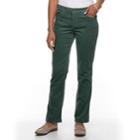 Women's Croft & Barrow&reg; Tummy Slimming Boot-cut Corduroy Pants, Size: 10, Green
