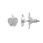 Lc Lauren Conrad Pave Apple Stud Earrings, Women's, Silver