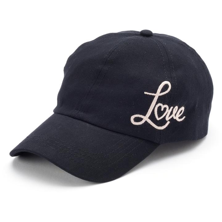 Women's So&reg; Love Baseball Cap, Black