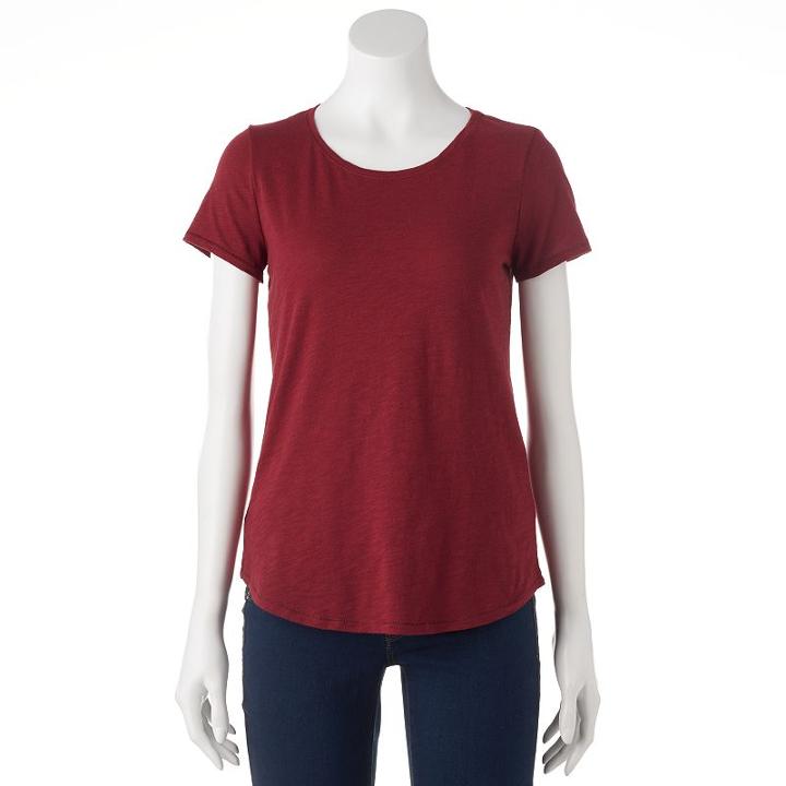 Women's Sonoma Goods For Life&trade; Essential Print Tee, Size: Medium, Dark Red