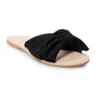 Women's Lc Lauren Conrad Knotted Bow Slide Sandals, Size: Medium, Black