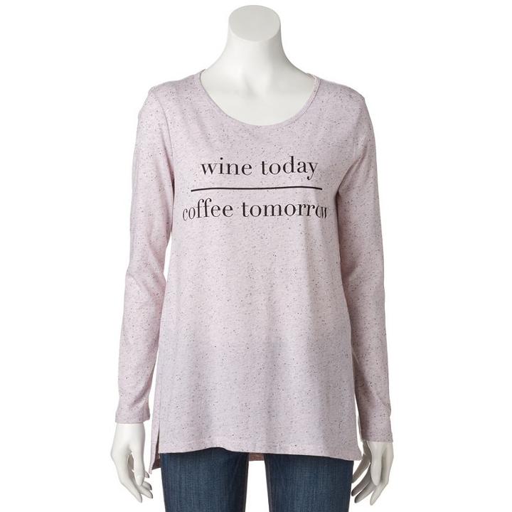 Women's Apt. 9&reg; Speckled Graphic Tee, Size: Small, Brt Pink