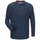 Men's Bulwark Iq Series&trade; Comfort Knit Henley, Size: Large, Blue