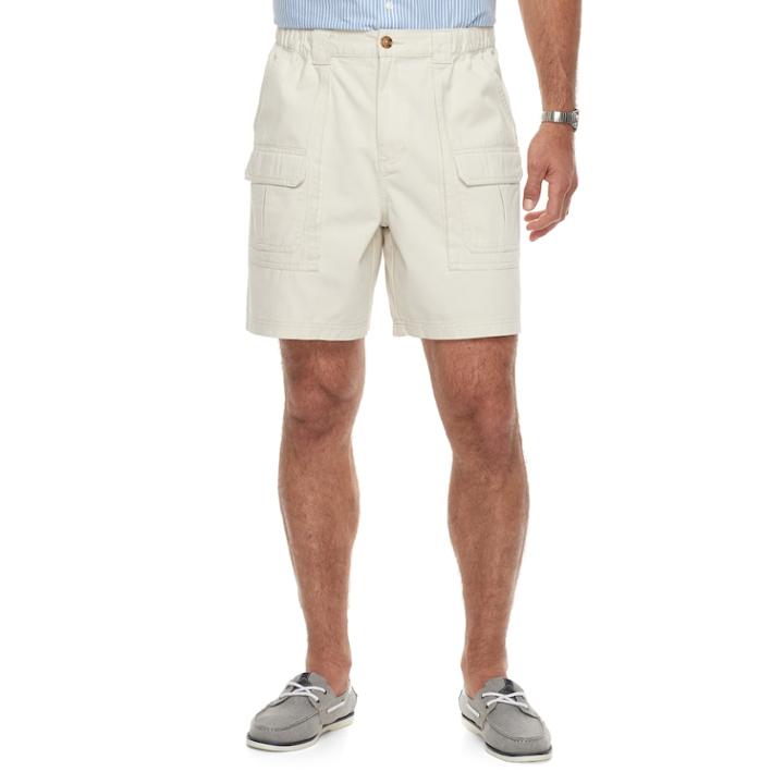 Men's Croft & Barrow&reg; Classic-fit Side Elastic Cargo Shorts, Size: 38, Lt Beige