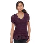 Petite Sonoma Goods For Life&trade; Pointelle V-neck Sweater, Women's, Size: Xl Petite, Drk Purple