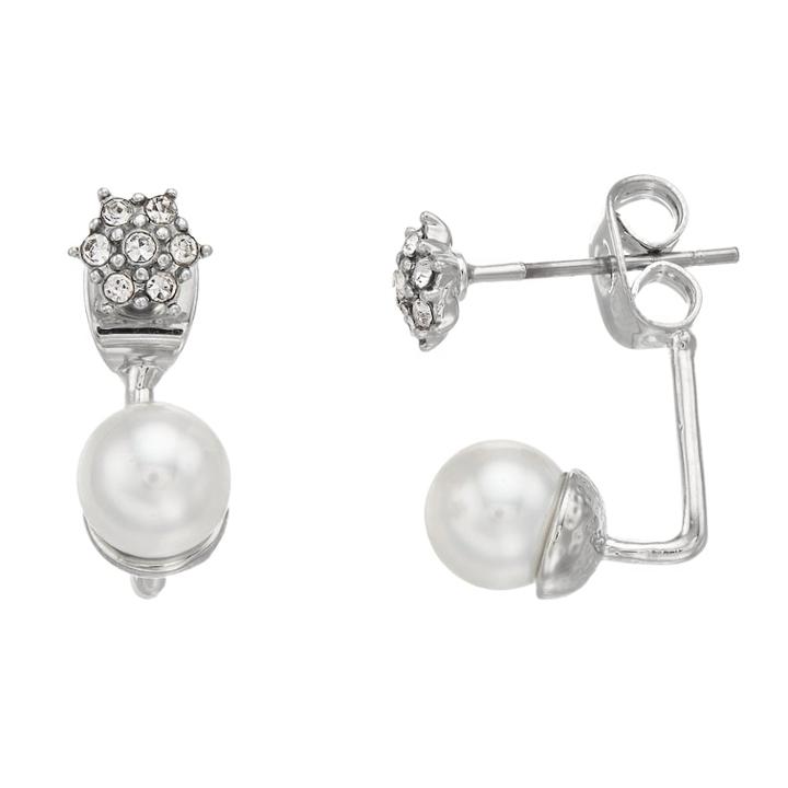 Lc Lauren Conrad Simulated Pearl & Crystal Flower Nickel Free Ear Jacket Earrings, Women's, Multicolor