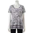 Women's Croft & Barrow&reg; Scoopneck Jacquard Top, Size: Large, Brown