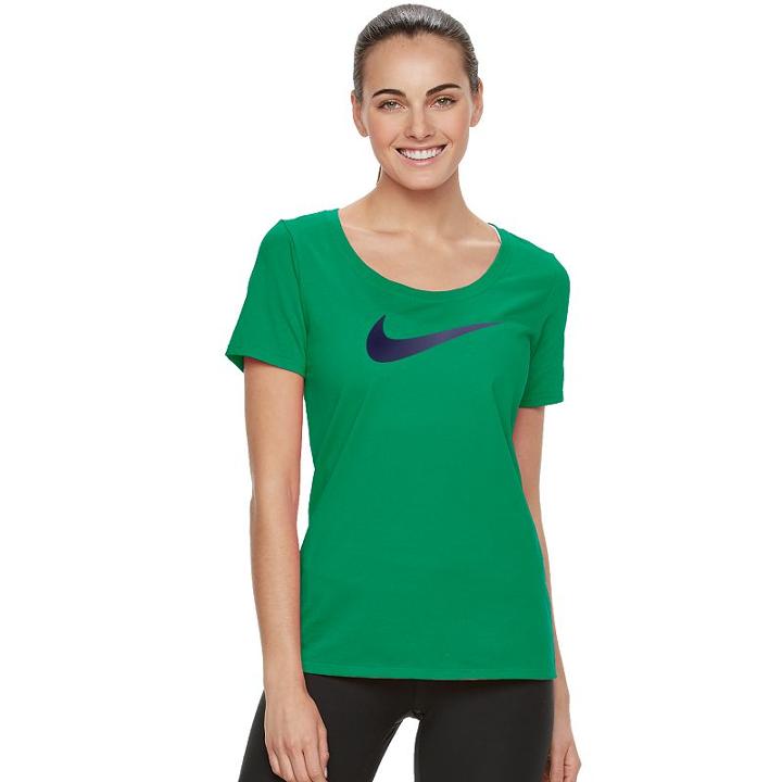 Women's Nike Swoosh Short Sleeve Graphic Tee, Size: Small, Brt Green