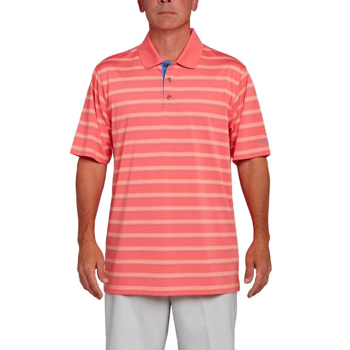 Men's Pebble Beach Classic-fit Striped Performance Golf Polo, Size: Small, Dark Pink