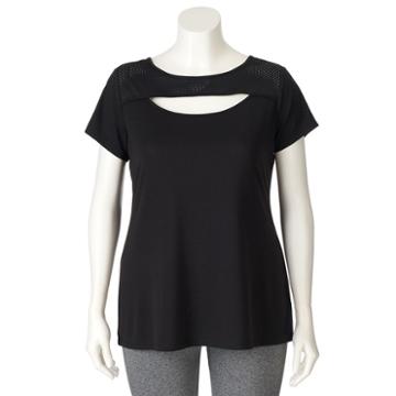 Plus Size Wild Majesty Mesh Yoke Tee, Women's, Size: 1xl, Oxford