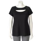 Plus Size Wild Majesty Mesh Yoke Tee, Women's, Size: 1xl, Oxford