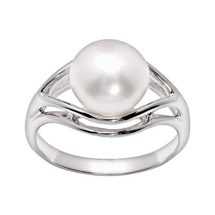 Pearlustre By Imperial Sterling Silver Freshwater Cultured Pearl Ring, Women's, Size: 8, White