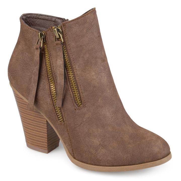 Journee Collection Vally Women's Ankle Boots, Size: Medium (8.5), Med Brown