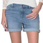 Women's Chaps Cuffed Jean Shorts, Size: 16, Blue