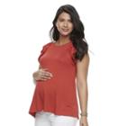 Maternity A:glow Ruffle Tee, Women's, Size: Xs-mat, Orange