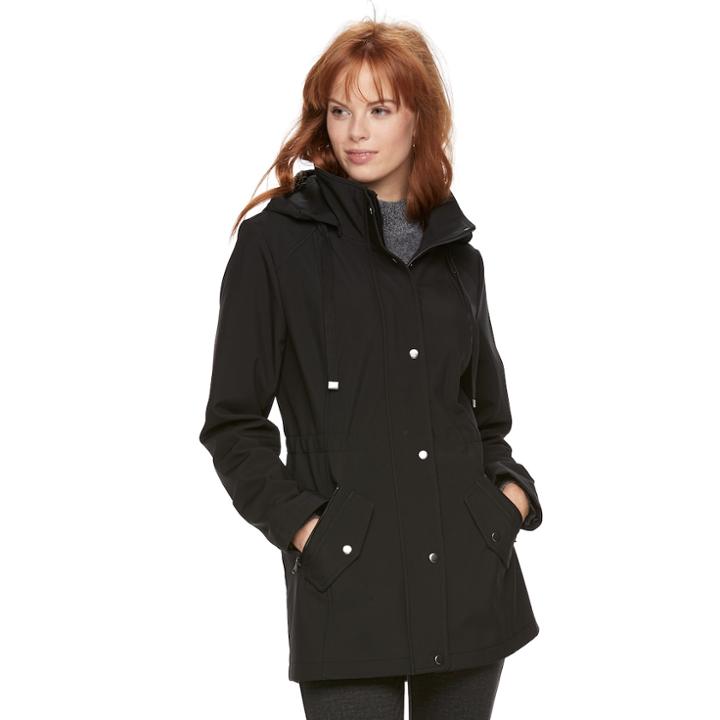 Women's Sebby Collection Soft Shell Anorak, Size: Xl, Black