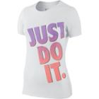 Women's Nike Just Do It Crewneck Tee, Size: Medium, White