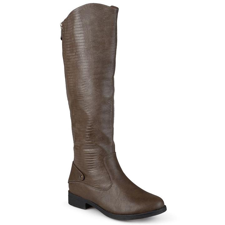 Journee Collection Sleek Women's Riding Boots, Girl's, Size: 7.5, Brown