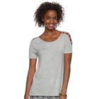 Juniors' Pink Republic Ladder-sleeve Tee, Teens, Size: Xl, Grey Other