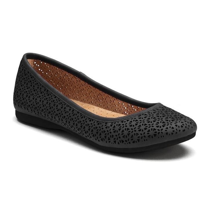 Croft & Barrow&reg; Women's Ortholite Cutout Ballet Flats, Size: 10 Wide, Black