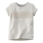 Girls 4-8 Carter's Crochet Lace Front Top, Size: 6x, Light Grey