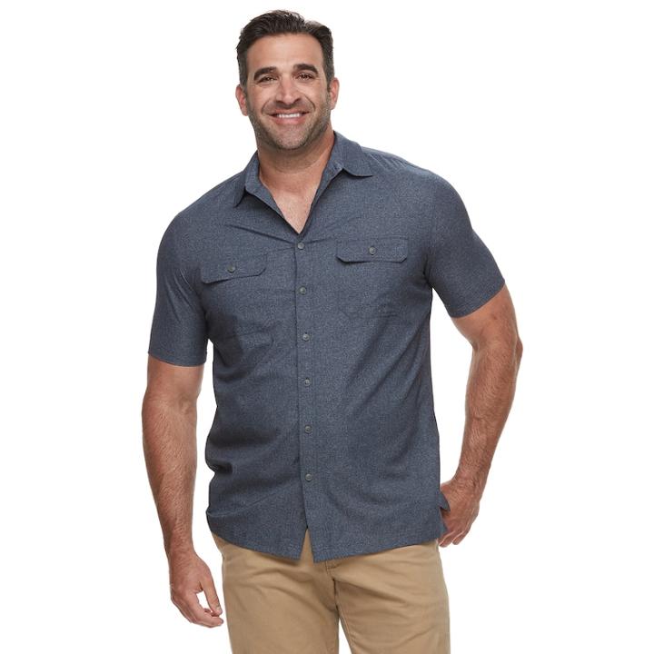 Big & Tall Croft & Barrow&reg; Regular-fit Quick-dry Woven Button-down Shirt, Men's, Size: 3xb, Dark Blue