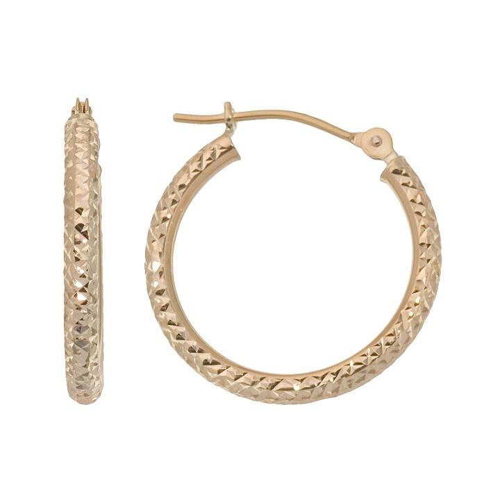 New York Gold Designs 10k Gold Hoop Earrings, Women's, Yellow