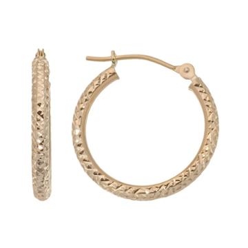 New York Gold Designs 10k Gold Hoop Earrings, Women's, Yellow