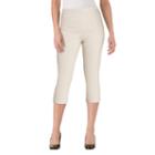 Women's Haggar Flatten It Pull-on Capris, Size: 14, Light Grey